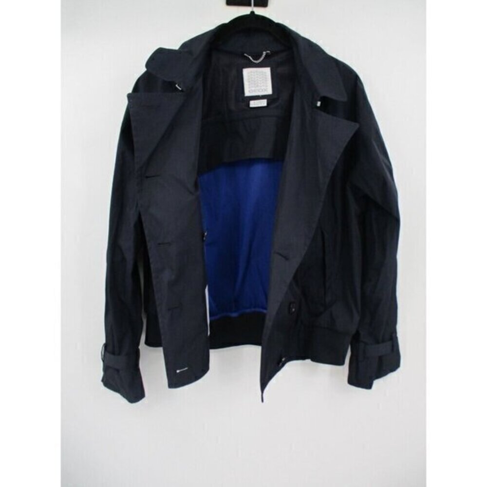 GEOX RESPIRA Womens Jackets 8 Blue Button Front Long Sleeve Casual Outerwear